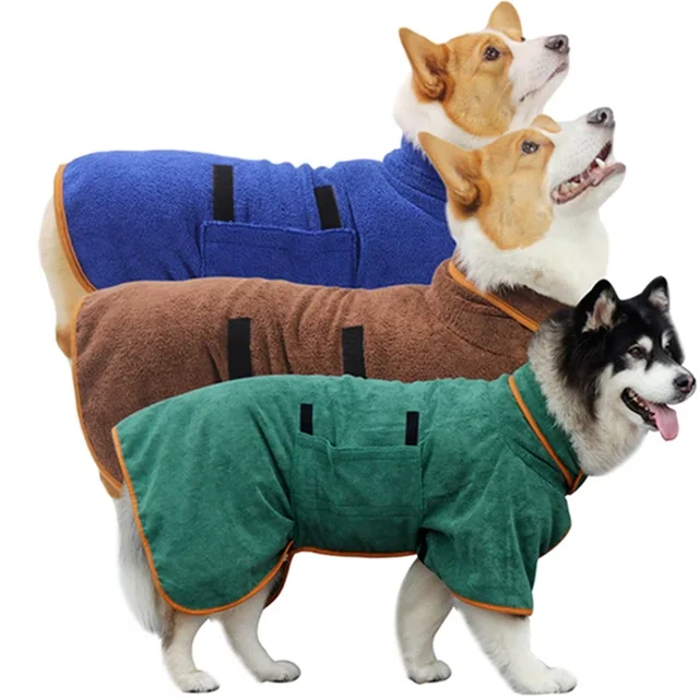 Wholesale customization logo Pet Swimming Robe Greyhound Coats Robe Bathrobes Dog Absorb Microfiber Pet Towel Dog Drying Coat