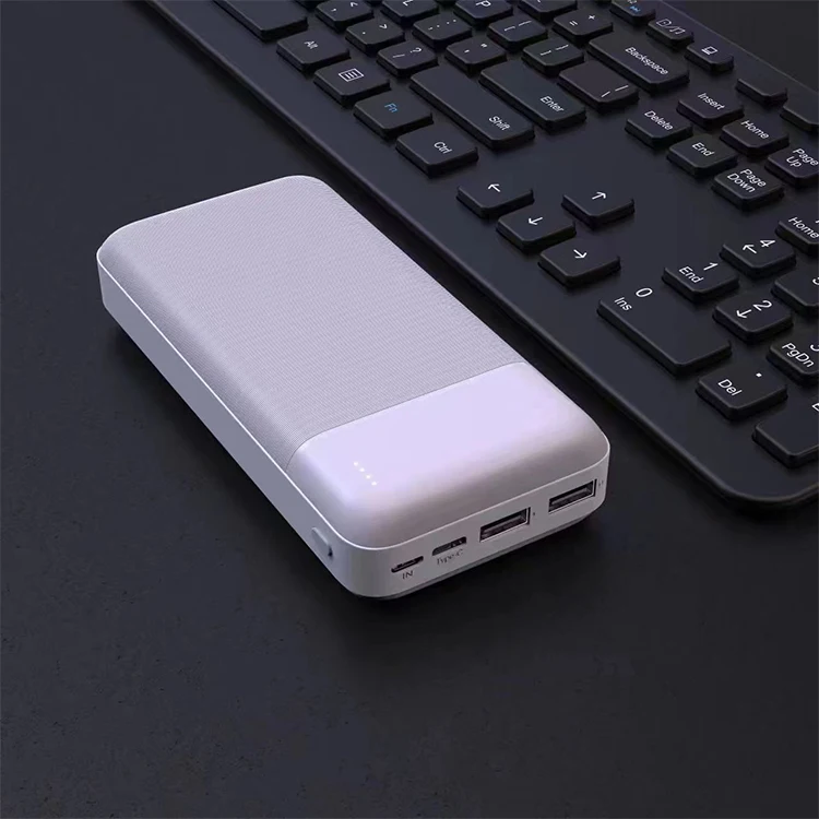 Customizable Logo Lithium Battery Power Bank 20000mAh Portable Charger Built-in Dual USB-A Ports Battery Pack RSK1-N