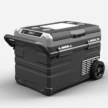 TWW45 Individual Mini Car Fridge freezer cool box With Removable Battery & Solar Power Charge jack DC 12/24V compressor box