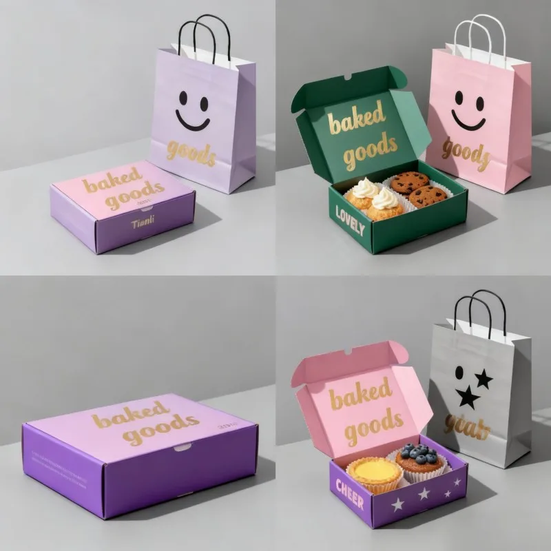 product hot sale food grade chocolate cookies paper box digital printing cream cakes egg tarts paper box biodegradable afternoon tea box-7