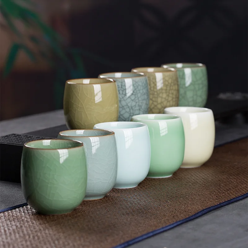 product wholesale chinese design daily use luxury celadon large tea cup ceramic kung fu tea single cup tea bowl gift cup506-4