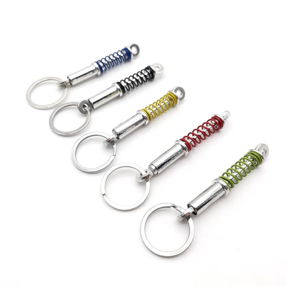 Car Key Rings Zinc Alloy Shock Absorber Model Keychain Keyring Spring Shock Absorber Pendants Interior Accessories Men's Gifts