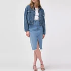 Custom Vintage Deconstructed Split Jeans Skirts For Women