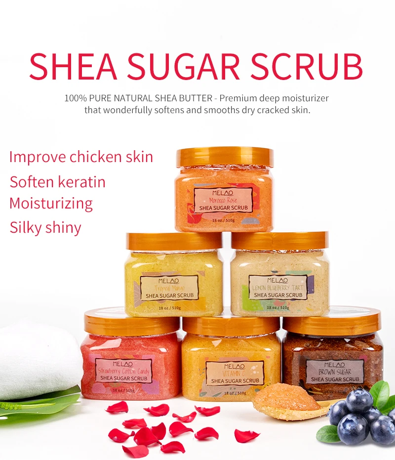 Oem Private Label Natural Organic Shea Butter Scrub 1 Piece Private