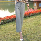 Denim Hot Ladies Jeans Trousers Super Quality Ruffled Jeans Loose Thin Straight Pants Denim Jeans Women