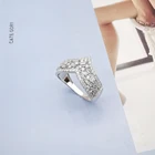 Ring Gold Rings Luxury Wedding Bridal Ring Fancy Diamonds Genuine 18k White Gold Engagement Ring