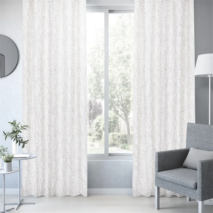 American rural style  jacquard half-shading curtain bedroom living room curtain ready made