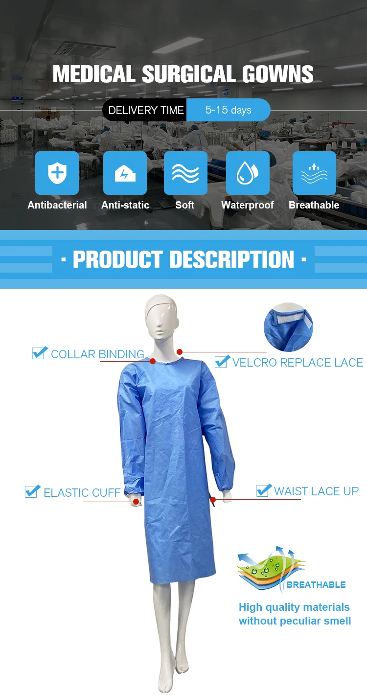 disposable protective surgical hospital isolation gown gowns