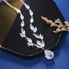 Earrings 2021 New Fashion Ladies Zircon Earrings Necklace Wholesale Set Jewelry