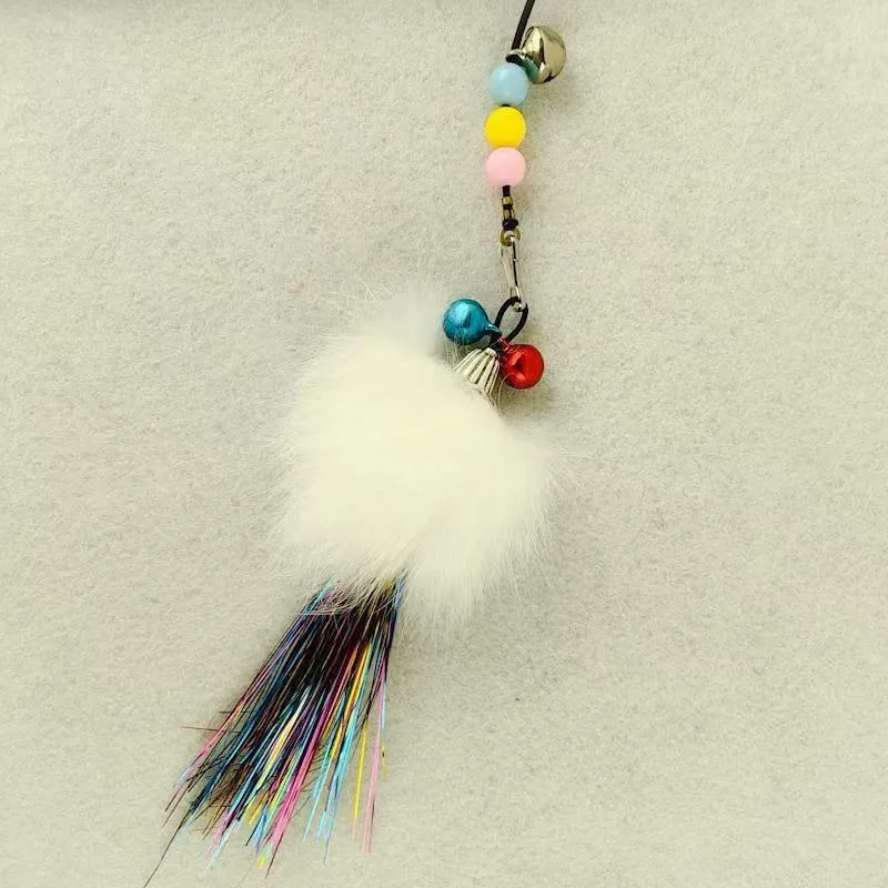 Rabbit Fur Cat Teaser Replacement Rod Wand Cats Playing Toys
