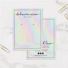Earring Cards For Personalized Custom Logo Modern Holographic Unicorn Script Earring Display Cards For Jewelry