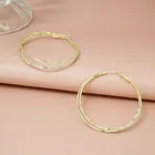 Hoop Earrings European American Simple Personality Hoop Earrings Gold Plated S925 Earrings For Gift