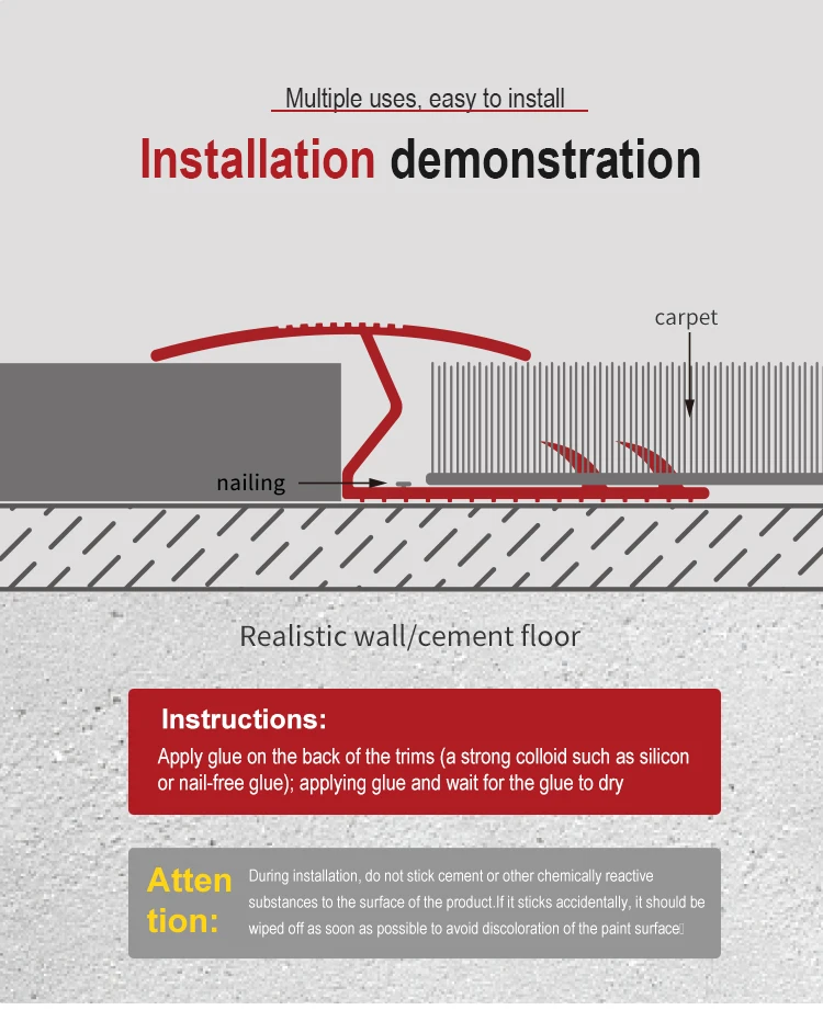 Metal baitang Dekorasyon na profile hindi kinakalawang na asero hagdan bahagi gilid L Hugis Wall Tile Trim detalye