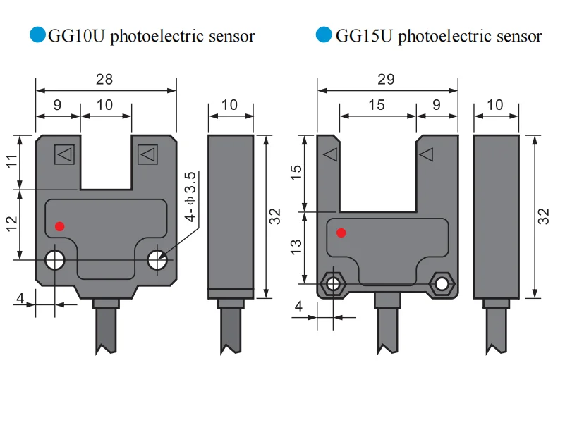 coron ggu微槽光学传感器npn pnp红外发光二极管距离光电传感器可靠检测标记颜色代码