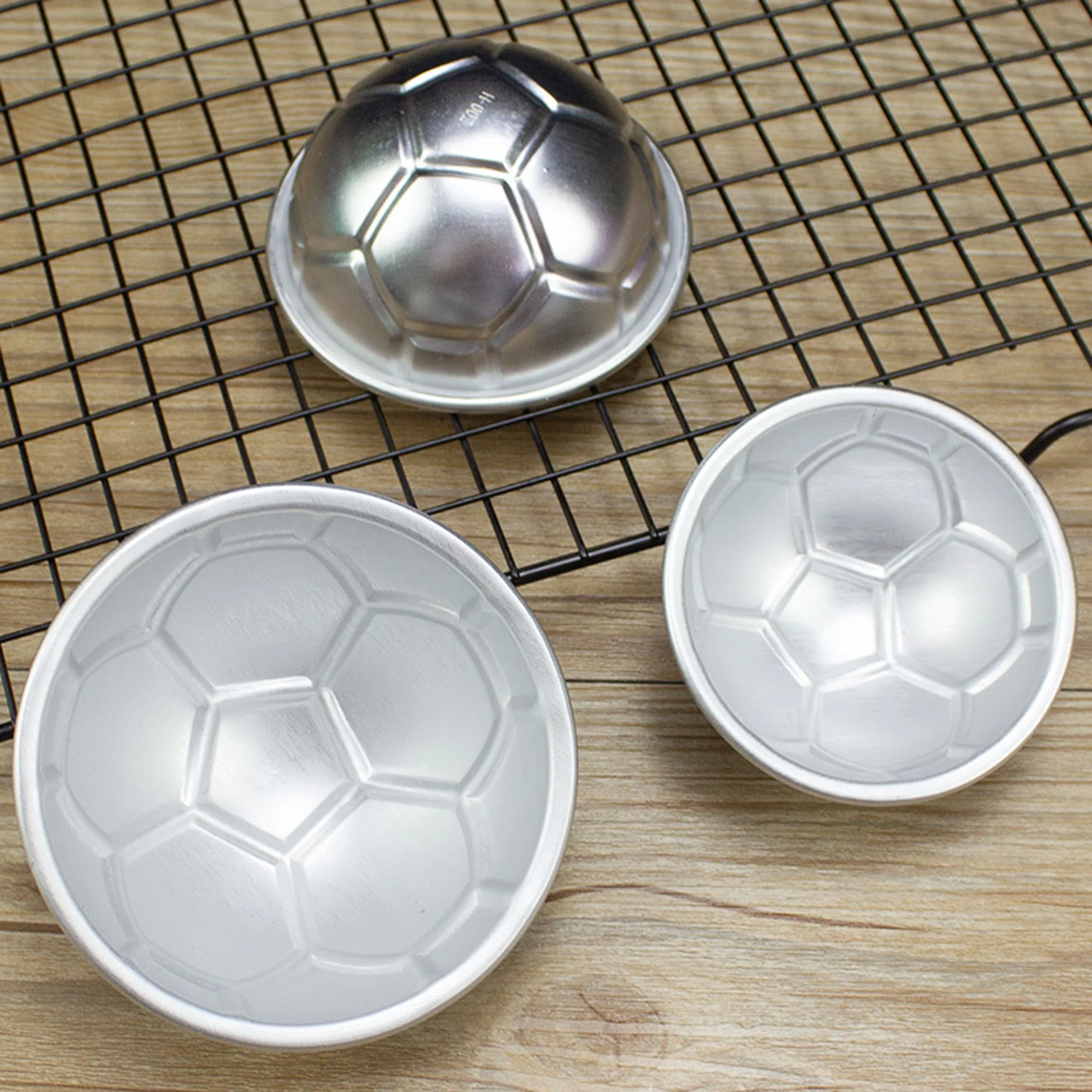 2023 New Design football 3D Aluminum Football Half Round Football Shaped Soccer Shaped cake Pan Baking Tools carbon baking tray