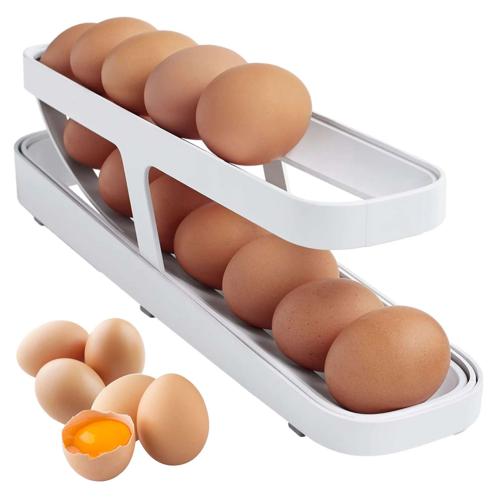 OWNSWING Refrigerator For Egg Container Plastic Food Storage Container BPA -Free Plastic Egg Organizer Holder