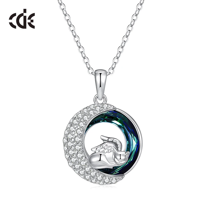CDE YN1040 Unique Design Jewelry Necklace 2023 Silver Animal Necklace With Austrian Crystal Joyas De Plata Silver Necklace