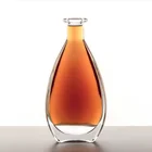 Glass Bottle Wholesale Logo Printed Decorative Style Transparent Liquor Spirits Rum Vodka Glass Bottle