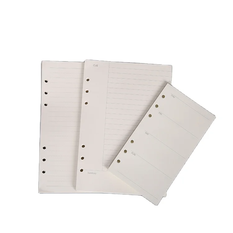 Notebook A5 A6 A7 Loose Leaf Refill Spiral Bind Planner Inner Page Inside Paper 