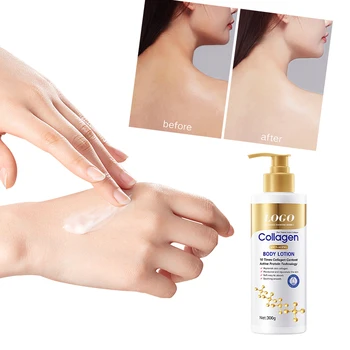 Customized wholesale anti-againg replenish skin collagen easy glow whitening body lotion with collagen and vitamin e