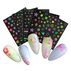 Nail Sticker 2021 Fluorescence Nail Art Sticker Girls Nail Art Set And Shinny Colors Nail Sticker