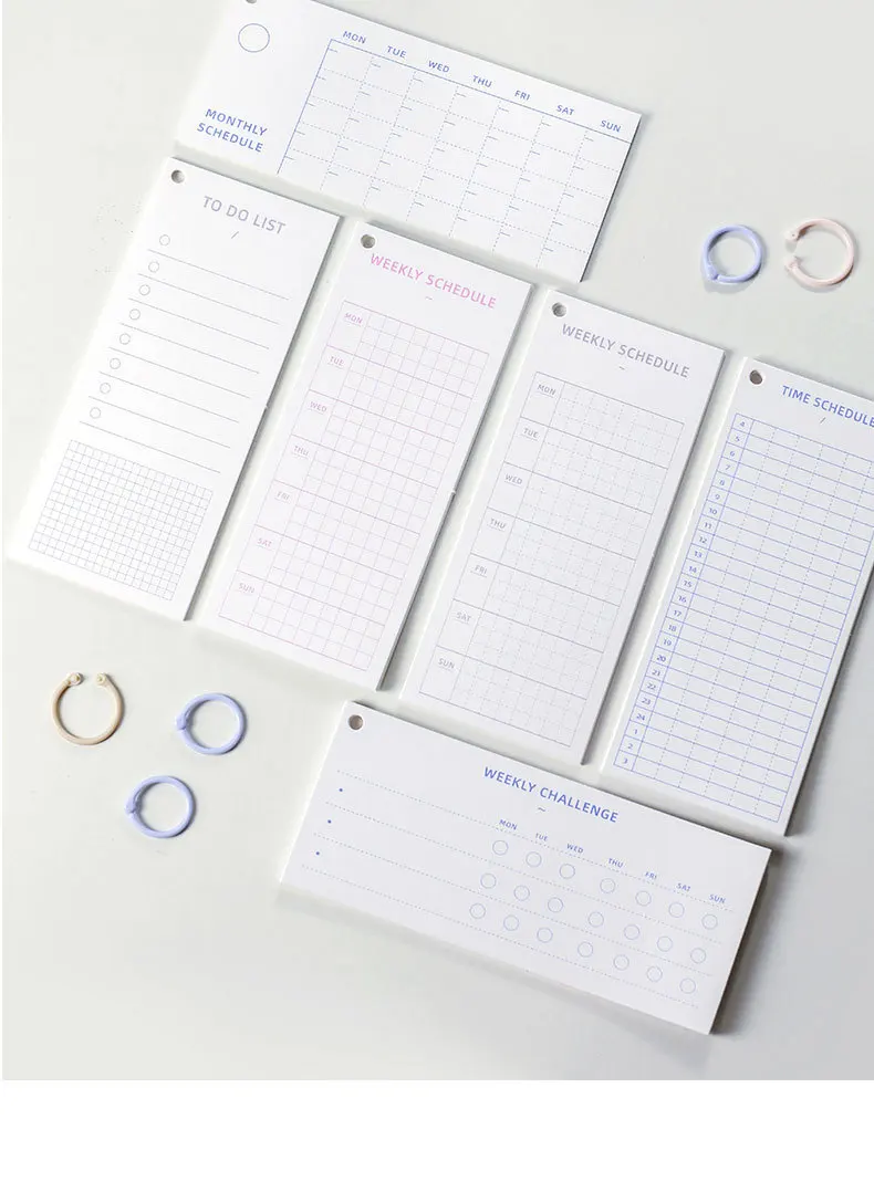 Simple Time Planner Memo Pad Creative Ring Clasp Student Horizontal