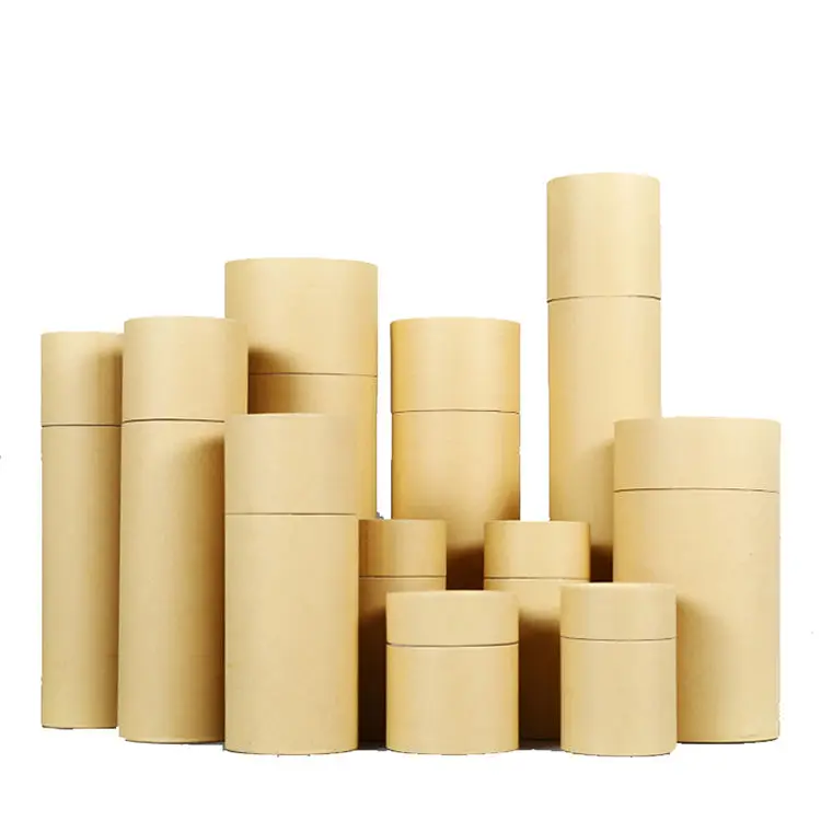 Custom Food Grade Biodegradable Round Cylinder Kraft Cardboard Paper