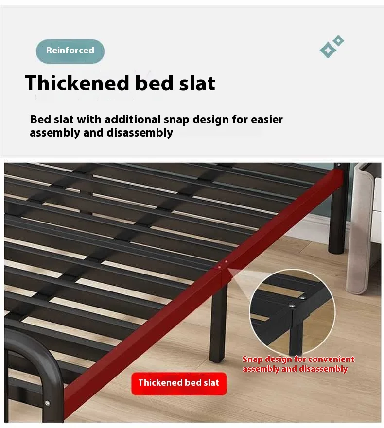 product european simple 15m single bed wrought iron bed 18m double bed modern thickened reinforced iron frame bed-5
