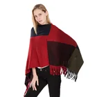Scarf Plaid Imitation Cashmere Shawl For Women Winter Pashmina Scarf Tassel Multifunction Warm