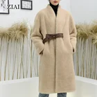 Womens Down Coat Wholesale Customized Sheep Shearing Particles Lamb Wool Coat Women's Mid-length Loose Fur Coat New