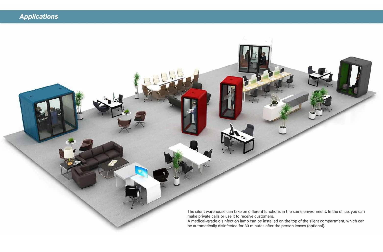 Professional Office Pod, Workplace Noise Reduction Device, Telephone Booth Sound Insulation Cabin 7