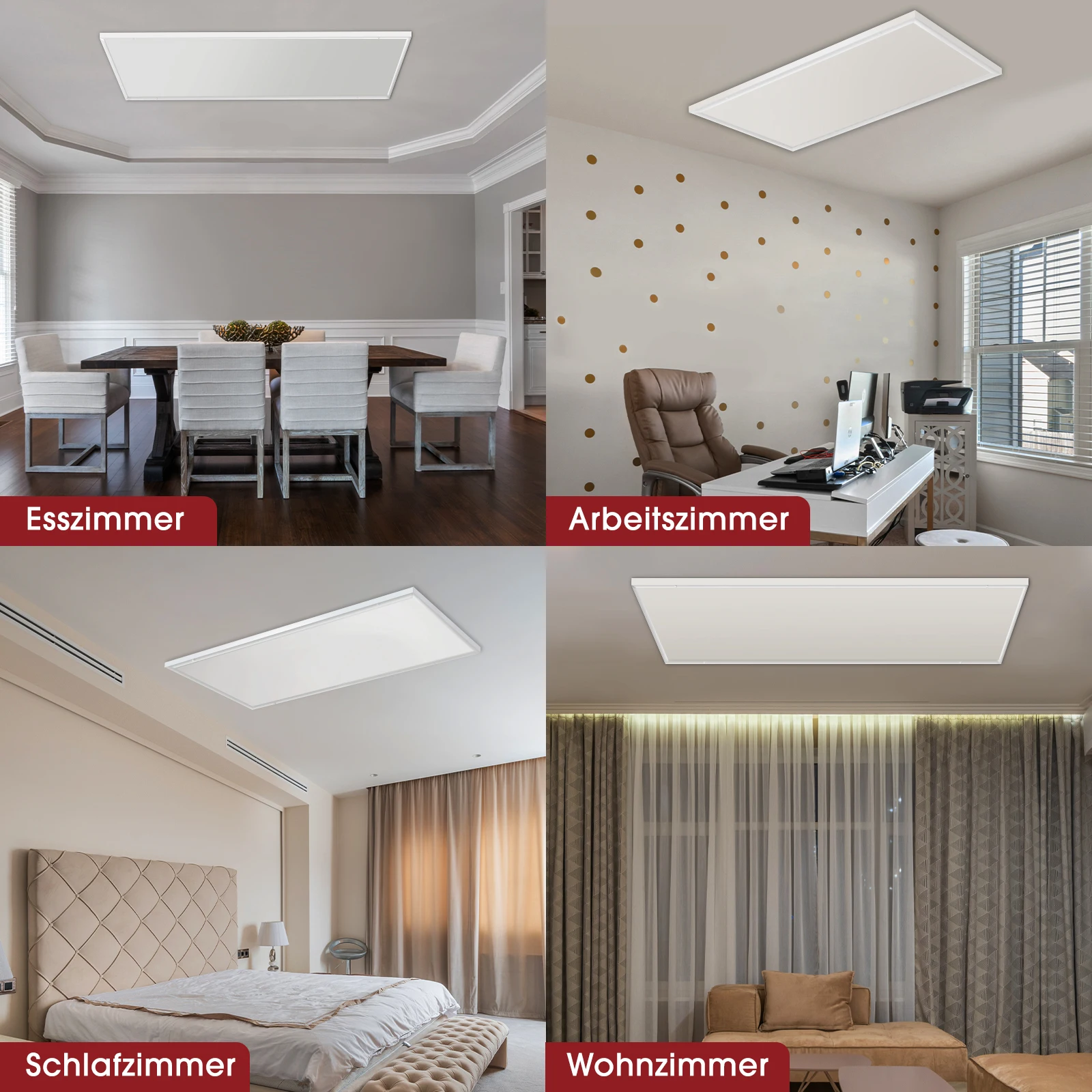 700w Infrared Ceiling Heating Panel White Radiator Space Heater Hanging