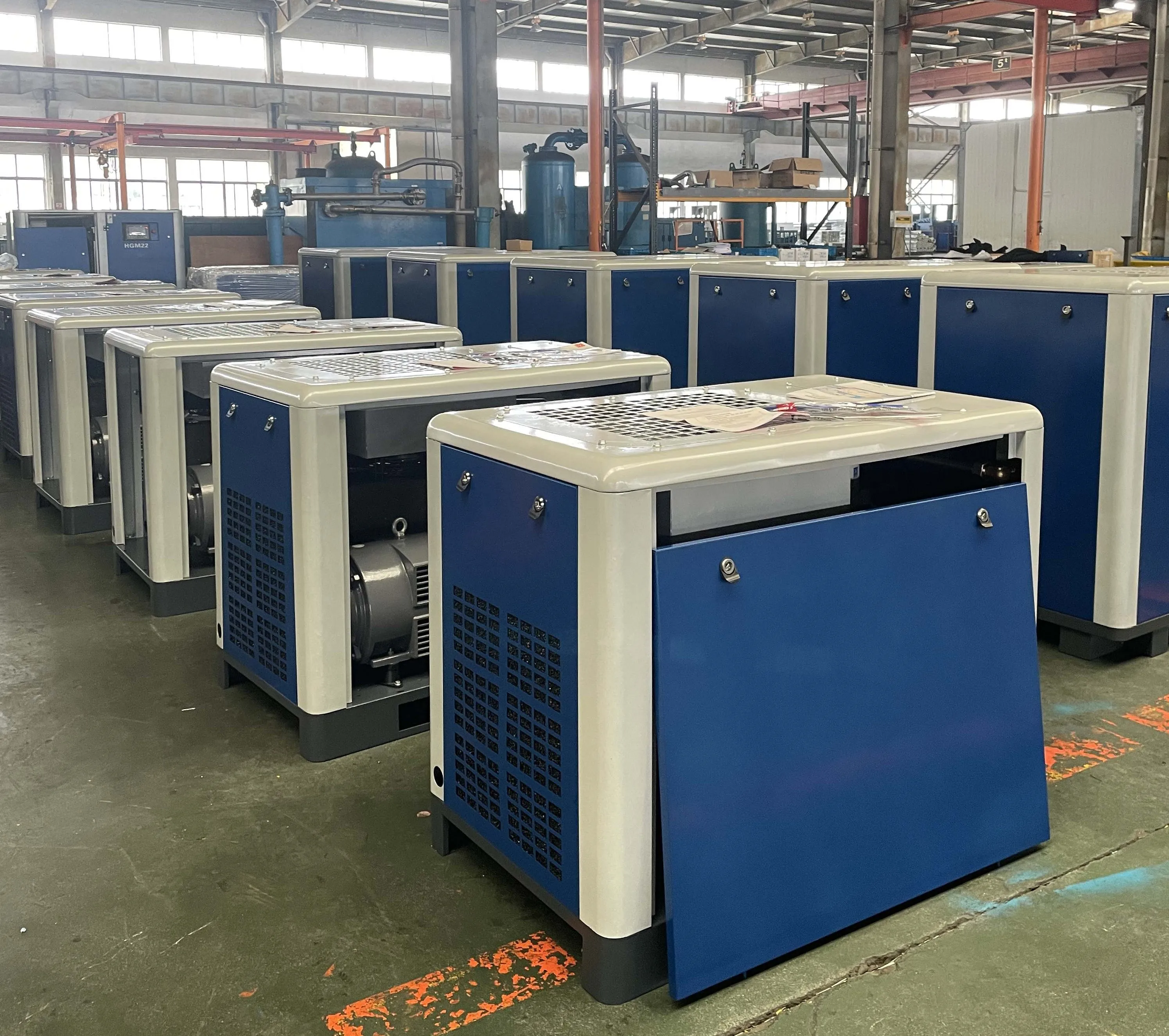 7.5kw Hongwuhuan Permanent Magnet VSD Plastic Industry Screw Air Compressor LV7M