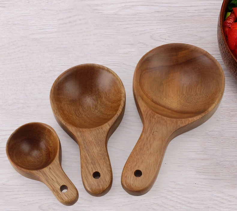 Measuring Cup Set Acacia Wooden Measuring Spoon for Cooking Nonstick Wood Kitchen Utensil Cooking