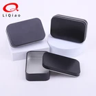 Metal Gift Box Packaging Carton Box Small Rectangular Black Metal Gift Box Necklace Brooch Packaging Tin Box Custom