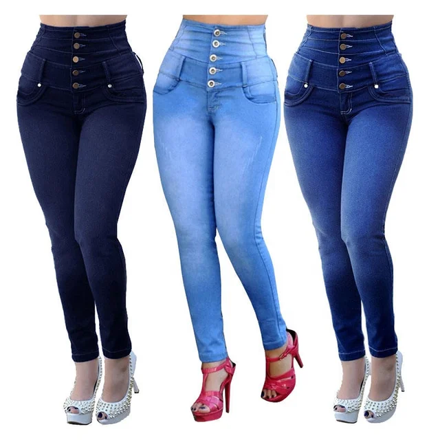 Vintage Washed  Stretch Denim Jeans Butt Lifting Push up Women Jeans Compression Butt Enhancing Jeans Vintage Sexy