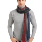 Red Scarf Custom Your Own Logo 100% Acrylic Red Blue Scarf For Men