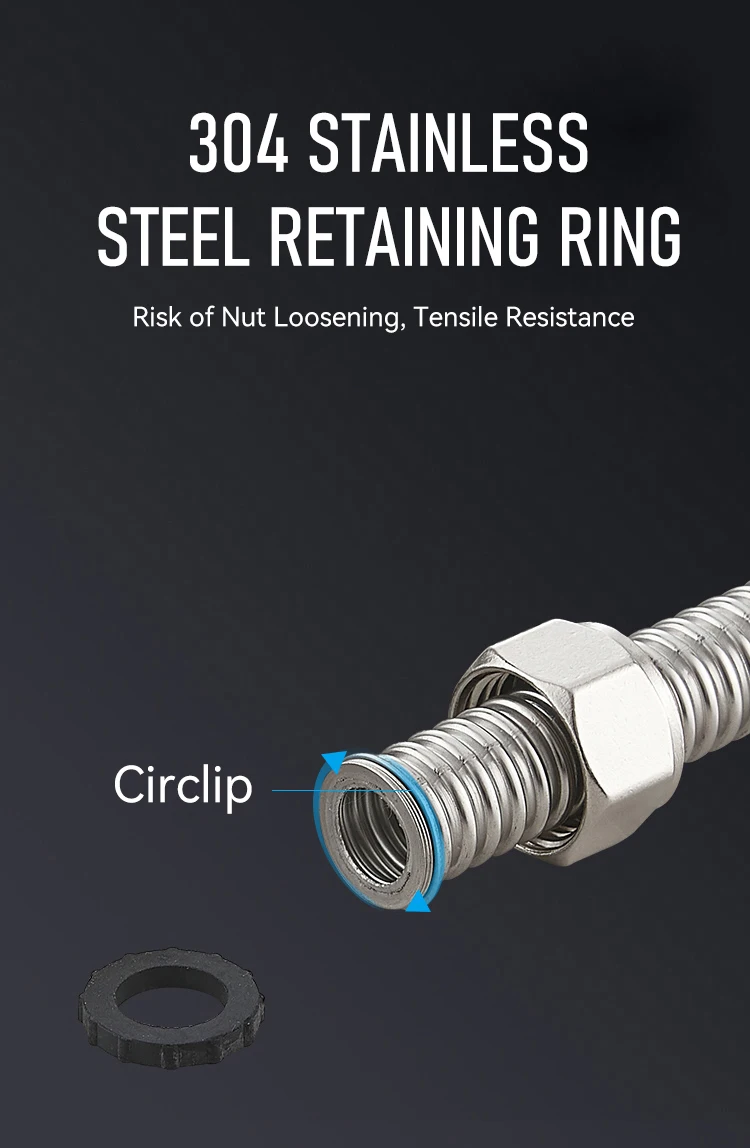 Corrugated Plated 304 Stainless Steel Water Heater Hose Flexible Corrosion & Chemical Resistant for Bathroom Toilet supplier