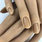 Nail Practice Hand Nail Silicone Hand Dark Color Movable Nail Practice Hand-Nail Art Painting Hand Model
