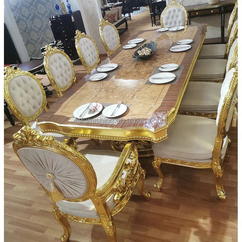 antique 10 seater dining table and chairs