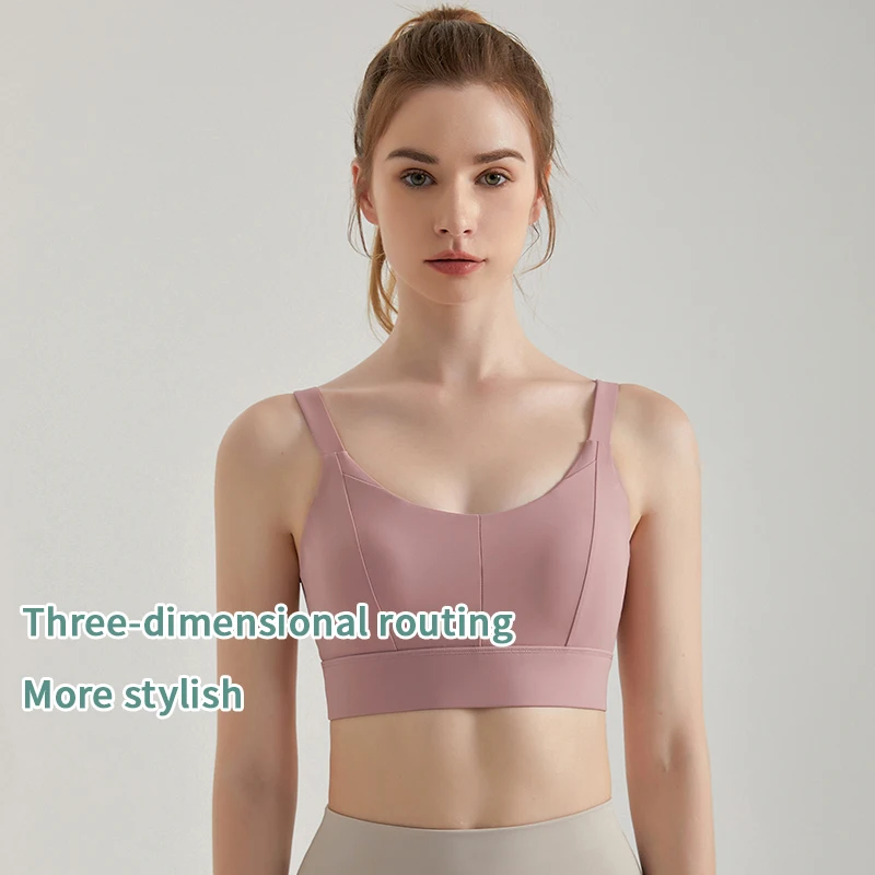 Hot Sell Integrated Chest Pad Design High Elasticity Quick-Drying Sexy Women Sports Bra Xxl Gym Wear Suppliers