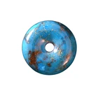 Gem Shape Widely Used Smooth Gem Blue Natural Turquoise Donut Shape Pendant Loose Stone Gift