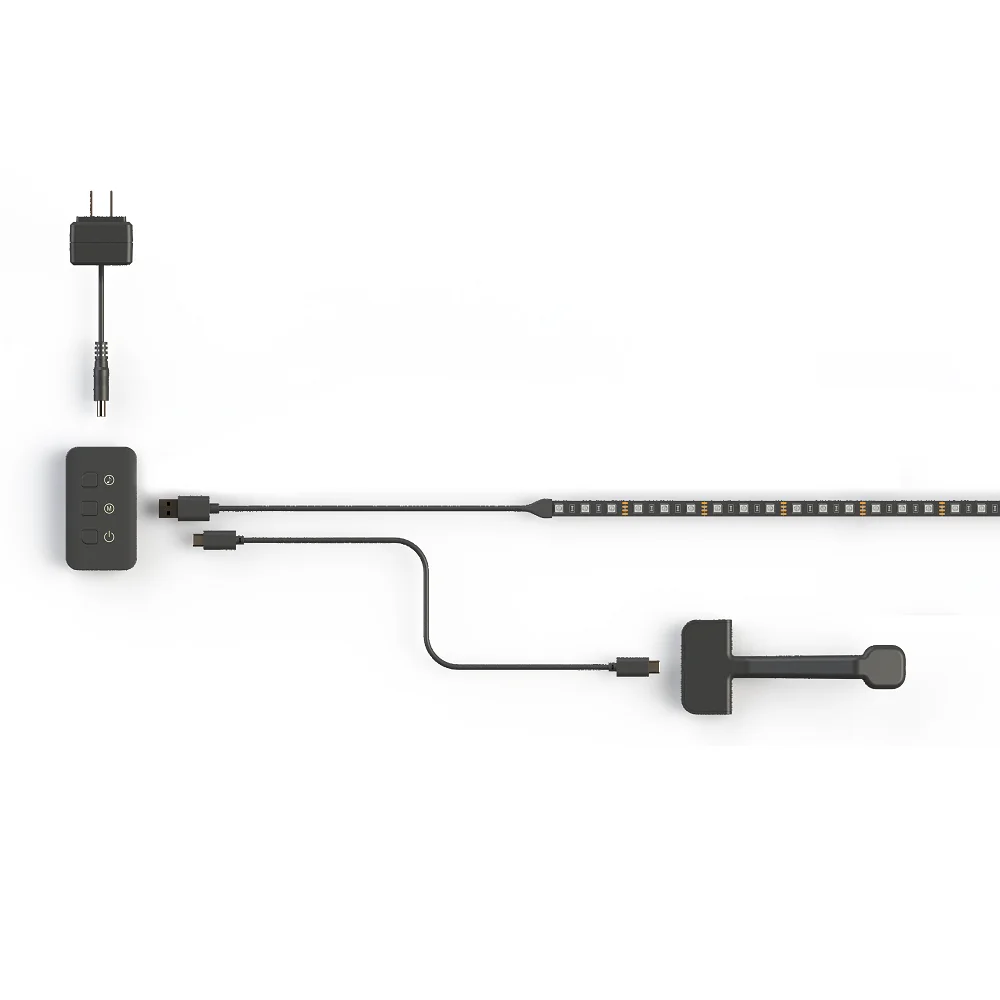 电视背光梦想彩色USB供电的发光二极管条形灯，带应用控制摄像头，用于游戏装饰