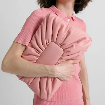 High Quality Handmade Soft Pillow Bag Large Capacity PU Leather Cloud Women Handbag