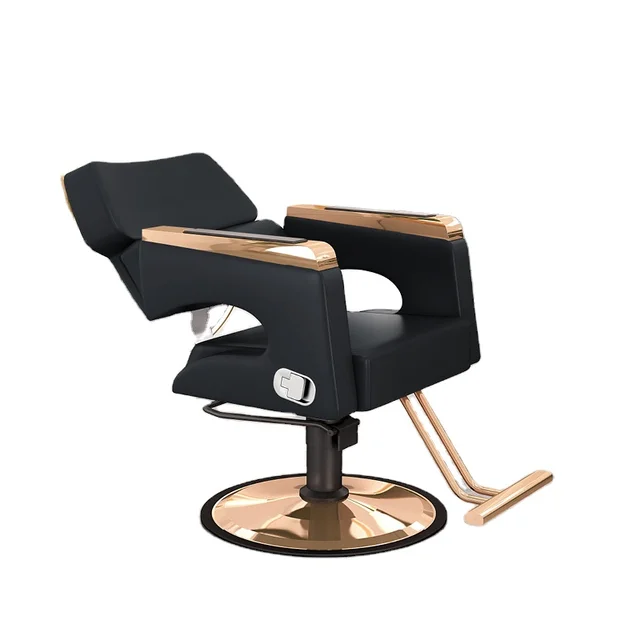 Modern rose gold  Beauty Hairdressing Barber Hair Salon Furniture Factory Supply Luxury  recline Style Barber Chair