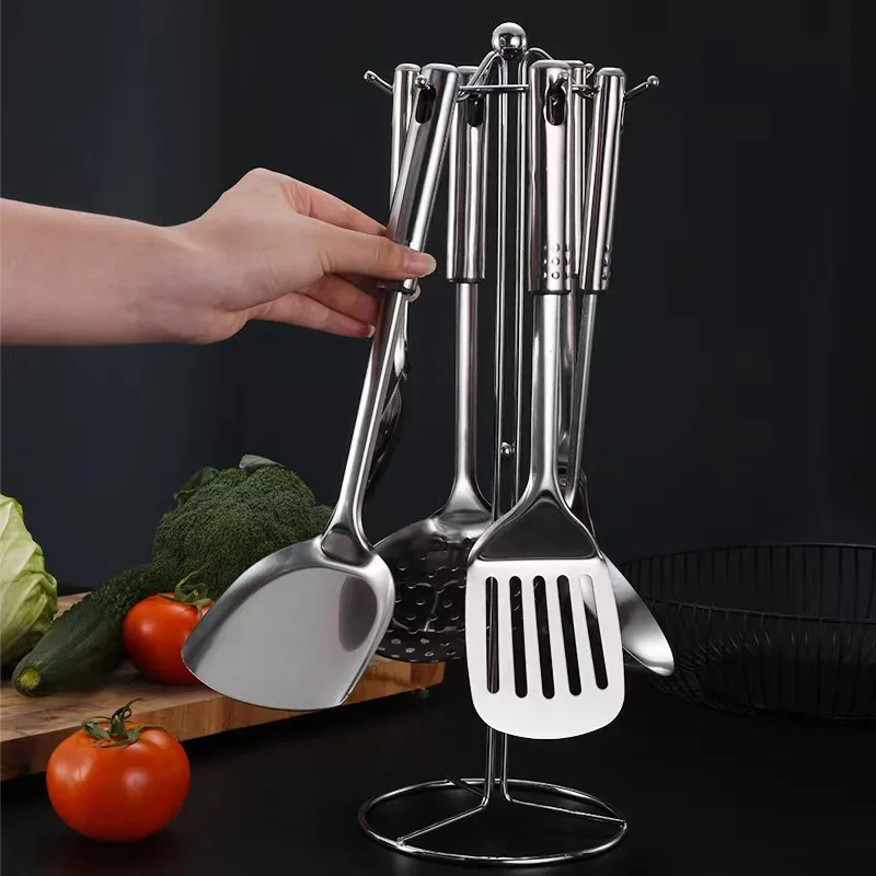 10 Pieces Kitchen Tools Food Grade Accessories Tools Kitchenware Cooking 410 Stainless Steel Utensil Set