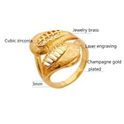 Cz Trendy Classic Micro Zircon Inlaided Water Drop Shape Finger Ring 24K Gold Plating CZ Nail Ring For Women