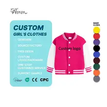 ODM/OEM Custom Kids Girls Baseball Logo Jacket Children's Sports Casual Children Baseball Varsity Jackets for Boys Girls