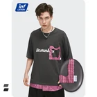 Made Custom Made Mens Harajuku Plaid Stitching T-shirts Streetwear High Street Cotton Oversized Tees