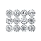 Jewelry 8mm 316L Stainless Steel Horoscope Charm Embossed Beads Zodiac Sign Jewelry For Bracelet